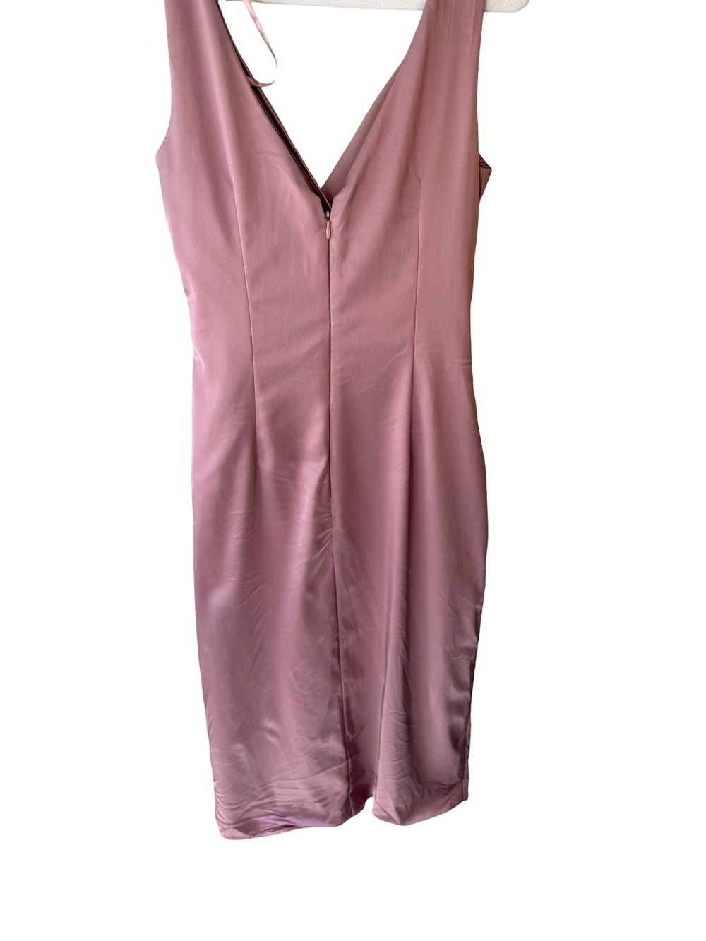 Le Chateau Satin Draped Midi Dress in Dusty Rose Size M Cocktail Formal Wedding - Picture 16 of 16